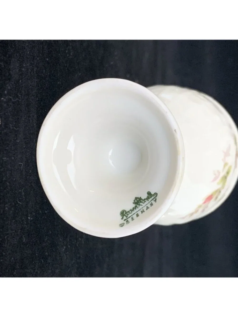 Rosenthal Sanssouci Floral Footed Egg Cup Gold Trim Porcelain Germany Vintage